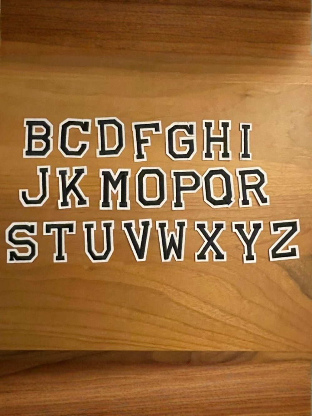 Iron On Patches 22 PCS Black & White Alphabet (SKU: 66MI)